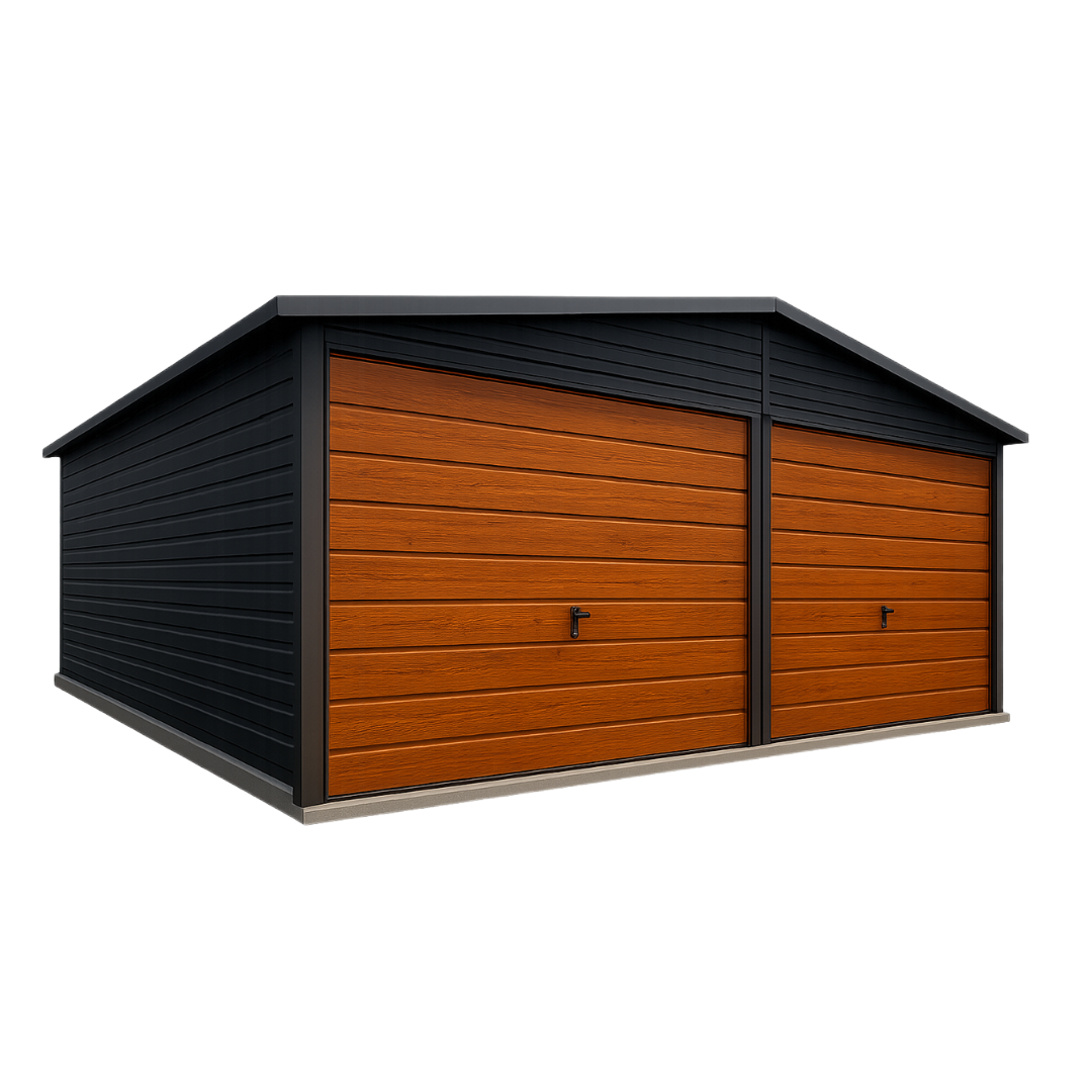 Garaż Premium 6x5 grafit / złoty dąb